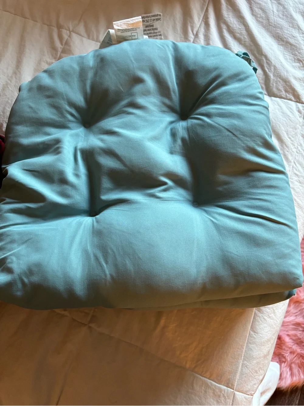 4 Soft Light Blue Floor Cushion Set - Home Bedding